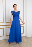 Evening Dress with Cut Arms