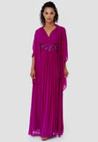 Evening Dress Made of Chiffon with Matching Stole/ Scarf