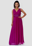 Evening Dress Made of Chiffon with Matching Stole/ Scarf