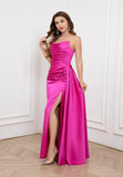 Noble long evening dress made of satin