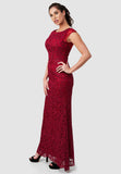 Evening Dress with Overcut Sleeves