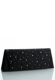 Clutch in Shiny Satin with Stones