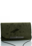 Breathtaking Handbag in Suede Look With Metal Clasp