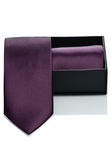 Simple Tie With Matching Pocket Square in Plain Colors Packed in Stylish Boxes