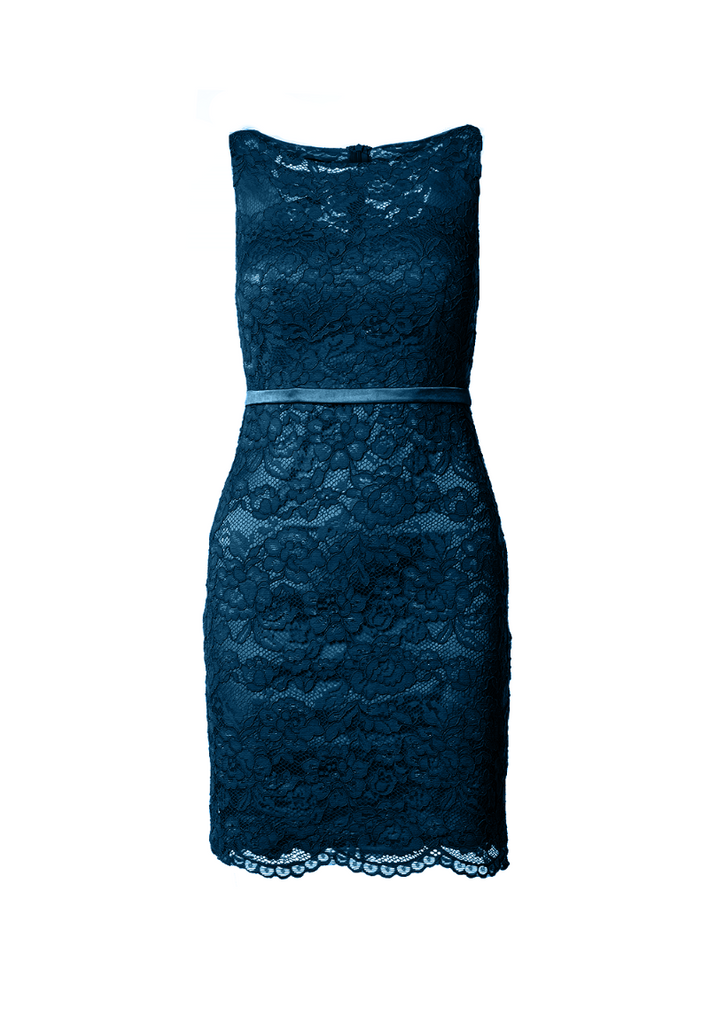 Fitted Lace Cocktail Dress with Matching Stole /Scarf
